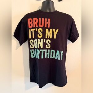 NWOT Port and Company Black Birthday Graphic Tee